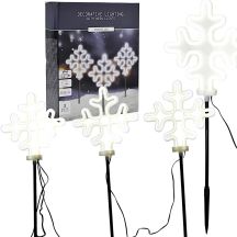 DECORATIVE LAMPS OUTDOOR PATH STICK 3 PCS SNOWFLAKE NEON