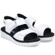 11. Women's leather wedge sandals white Rieker V1382-80