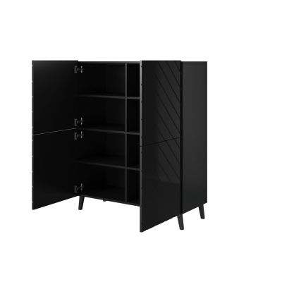 2. ABETO bookcase 100.5x40xH121.5 black/gloss black