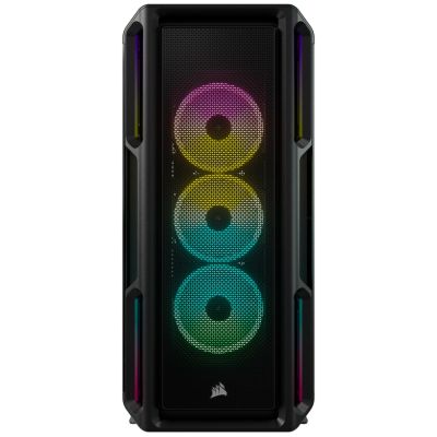 Corsair | Smart Tempered Glass Case | iCUE 5000T RGB | Side Glass | Black | Mid-Tower | Power Supply Included | ATX Format