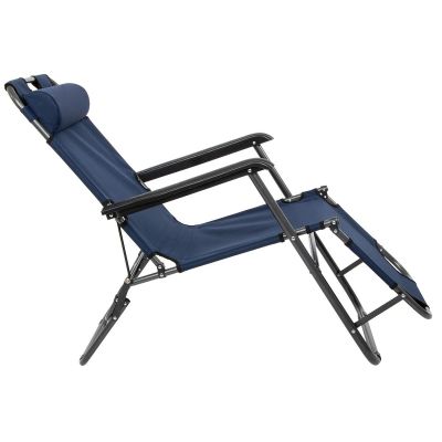 4. MULTIPLE-POSITION LEVEL CHAIR WITH HEADREST, NAVY BLUE