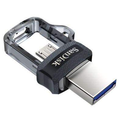 13. SanDisk Ultra Dual Drive M3.0 SDDD3-032G-G46 pendrive (32GB; microUSB, USB 3.0; gray)