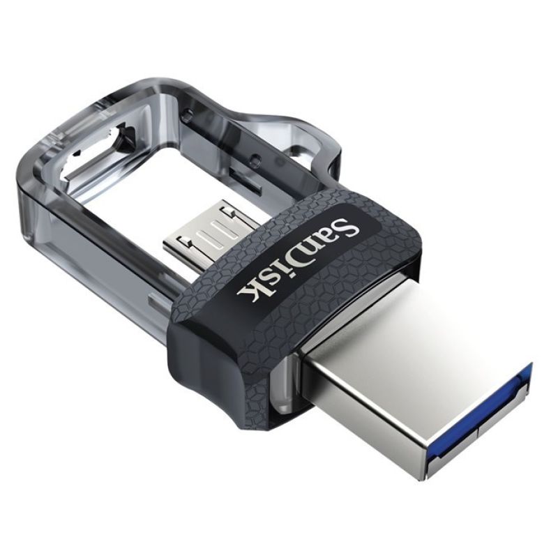13. SanDisk Ultra Dual Drive M3.0 SDDD3-032G-G46 pendrive (32GB; microUSB, USB 3.0; gray)