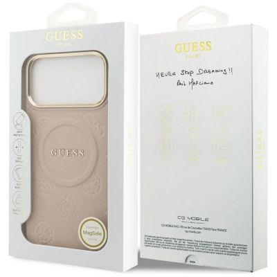 8. Guess Peony Hot Stamp MagSafe Case for iPhone 17 Pro Max - Pink