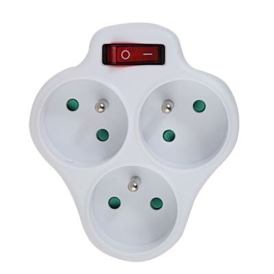 ESPERANZA ELK304W 3-OUTLET ELECTRIC SWITCH WITH SWITCH, WHITE