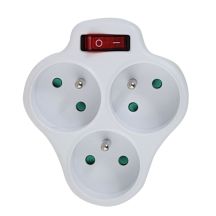 ESPERANZA ELK304W 3-OUTLET ELECTRIC SWITCH WITH SWITCH, WHITE