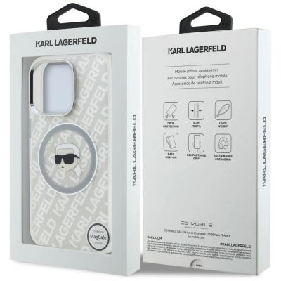 8. Karl Lagerfeld IML Karl Head Logo MagSafe Case for iPhone 16 Pro - Gray