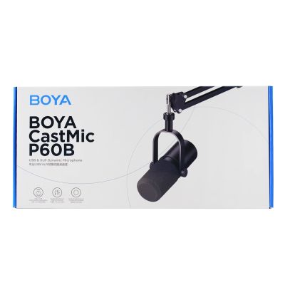 15. BOYA CastMic P60B studio microphone with arm, wired USB XLR - black
