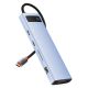 8. HUB 11in1 Baseus Metal Gleam Series USB-C to USB-C PD / 3x USB-A 3.0 / USB-A 2.0 / HDMI / VGA / AUX / RJ-45 / SD TF - gray
