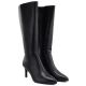 9. Women's leather boots with a high heel, insulated, black Sergio Leone KZ-30-S