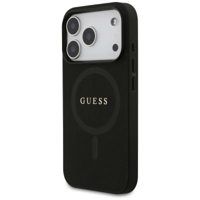 2. Guess Saffiano Classic Logo MagSafe Case for iPhone 17 Pro - Black