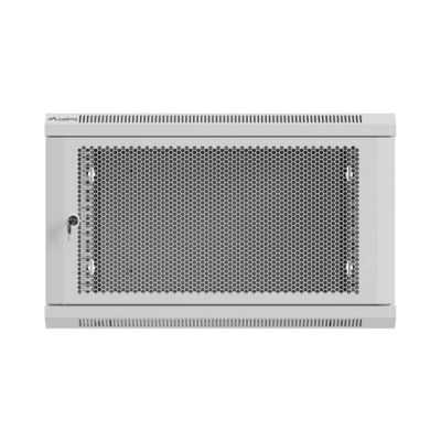 6. LANBERG WALL-HUNG RACK CABINET 19" 6U 600X600 GRAY PERFORATED DOOR (FLAT PACK)