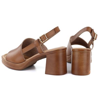 4. Women's brown high-heel sandals Potocki 54324