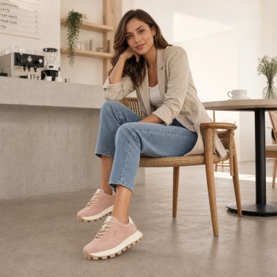 10. Leather platform sneakers, pink, Filippo DP7498