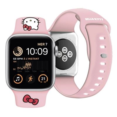 4. Hello Kitty Silicone Kitty Head strap for Apple Watch 38/40/41mm - pink