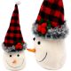 5. DECORATIVE SNOWMAN 20CM WITH A RED AND BLACK CHECKERED HAT