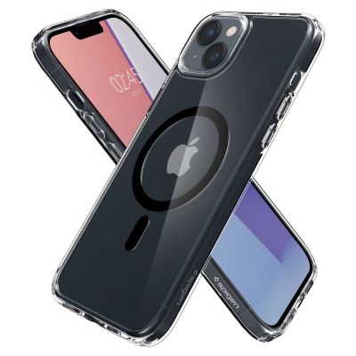 16. Spigen Ultra Hybrid Mag Case with MagSafe for iPhone 14 Plus - Clear Black