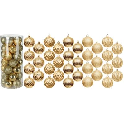 39. DECORATIVE PLASTIC BALL 6CM SET 35 GOLD