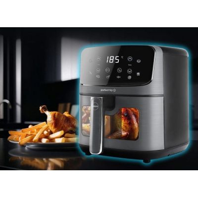 8. ELDOM FAT-FREE FRYER FR45 FRITELO 1500W TEMP REGULATION 80-200°C GLASS WINDOW IN THE CONTAINER TOUCHSCREEN CONTROL PANEL