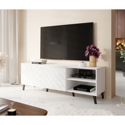 8. ABETO TV cabinet 150x42x52 white/white gloss