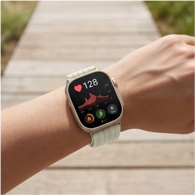5. Tech-Protect Nylon Strap for Huawei Watch Fit 3 / 4 / 4 Pro / 5 / 5 Pro - White
