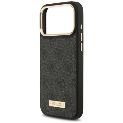 6. Guess 4G Logo Plate MagSafe Case for iPhone 17 Pro Max - Black