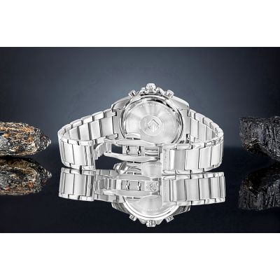 6. Men's Watch Giewont Chronograph Sapphire Silver Green GW3970-B8