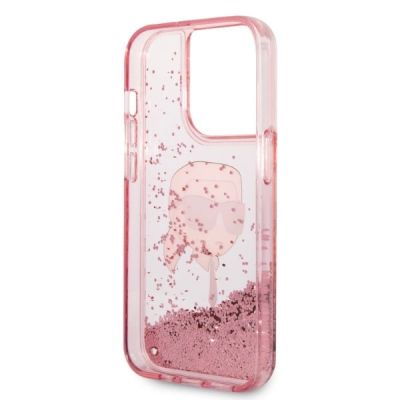 7. Karl Lagerfeld Glitter Karl's Head case for iPhone 14 Pro Max - pink