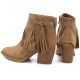 5. Women's cowboy boots with fringes, insulated, camel M.Daszyński