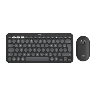 2. Logitech 920-012244 Keyboard Mouse Included Universal RF Wireless + Bluetooth QWERTY American International Graphite