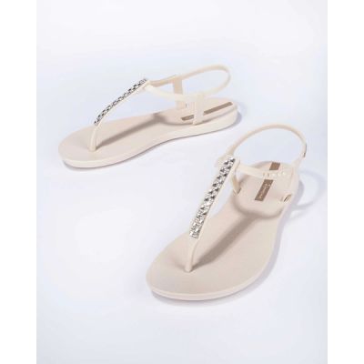 4. Ipanema Sandal Class women's beige flip-flop sandals with rhinestones