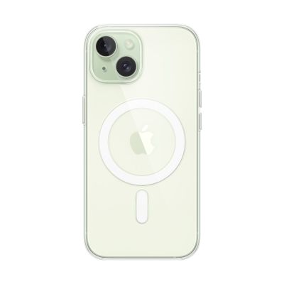 12. Apple - Back cover for mobile phone - MagSafe compatible - Polycarbonate - Transparent - for iPhone 15 (MXRK3ZM/A)