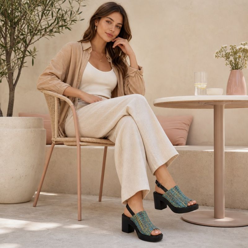 16. Women’s Block-Heel Woven Sandals M.Daszyński MR23126-7
