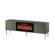 5. EF TV cabinet + black TRESSE fireplace 180x40x54.5 matt green