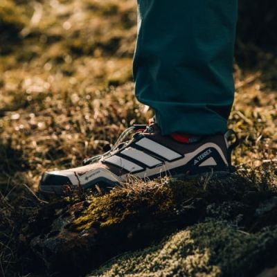5. Women's adidas TERREX Skychaser GTX Shoes – Earth strata/Grey one/Semi flash aqua, size: 38