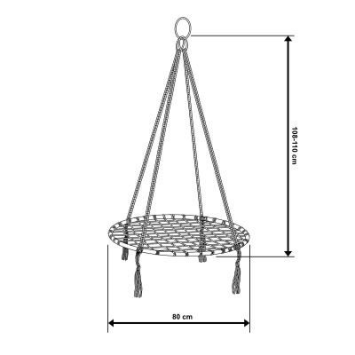 16. GARDEN HAMMOCK SWING STORK'S NEST 80CM GRAY