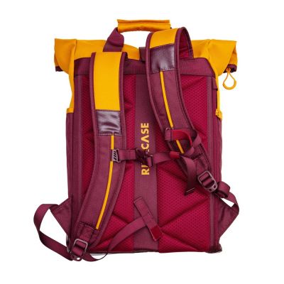 16. Rivacase 5321 15.6" 25L Laptop Backpack Burgundy-Yellow