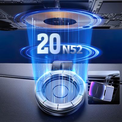 8. Wozinsky WCZ2Y2S Magnetic Car Holder with 15W MagSafe Inductive Charger for Car Cockpit - Black