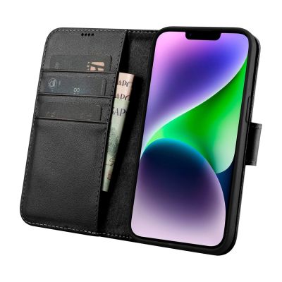 4. iCarer Wallet Case 2in1 Cover iPhone 14 Plus Anti-RFID Leather Flip Case Black (WMI14220727-BK)