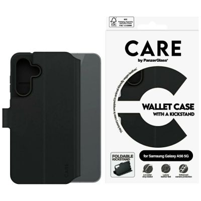 CARE by PanzerGlass Feature Wallet Kickstand Case for Samsung Galaxy A56 5G - Black