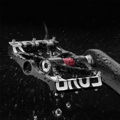 4. Rockbros 37213071001 Aluminum Alloy Bicycle Pedal Set - Black