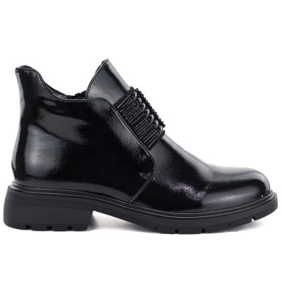 6. Women's black patent leather ankle boots M.Daszyński MR2501