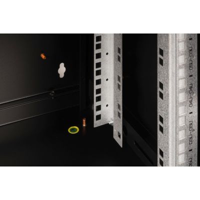 25. Digitus Unique 19" 7U wall-mounted network cabinet, 600x450, glass door, black, undivided, assembled, 100kg