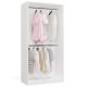 2. OPENO 2W WHITE Wardrobe, Modular Rack with 2 Hanging Rails for the Bedroom