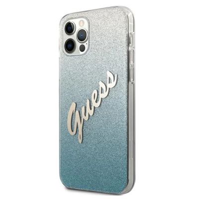2. Guess GUHCP12LPCUGLSBL iPhone 12 Pro Max 6.7" blue/blue hardcase Glitter Gradient Script