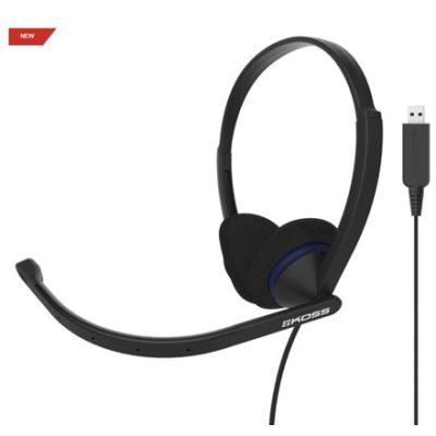5. Koss CS200 USB Wired On-Ear Headphones Microphone Black