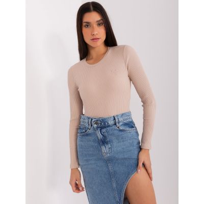 3. Beige striped blouse BASIC FEEL GOOD (RV-BZ-9207.41X)