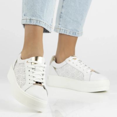 7. Filippo DP7668/26 white leather platform shoes