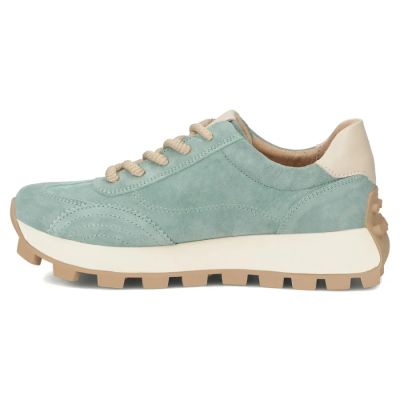 4. Leather platform sneakers in green Filippo DP7498