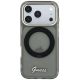 4. Guess IML Ring Stand 360 Script Metal Logo MagSafe Case for iPhone 17 Pro / 18 Pro - Black